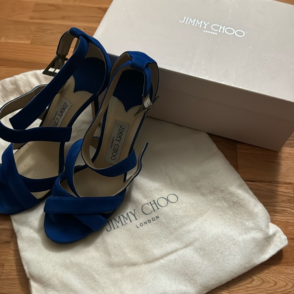 Blue suede jimmy choo heels